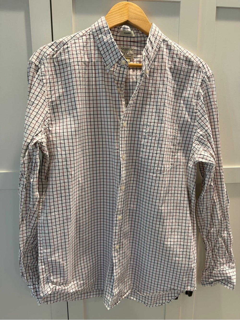 J. Crew Classic White Check Button-Down Shirt